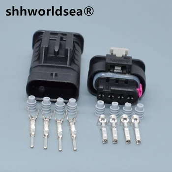 shhworldsea 4 Pin yakıt enjektörü Emme Basınç Sensörü fiş konnektörü Pigtail İle VW AUDİ İçin A4 A6L Golf Magotan 4F0973704