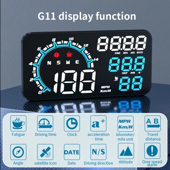 2023 Yeni G11 HUD HEAD Up Display GPS Hız Enstrüman Aşırı Hız Alarmı ile Evrensel Yağ Yakıt Elektrikli Hibrid Araç
