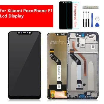 Xiaomi F1 lcd ekran dokunmatik ekranlı sayısallaştırıcı grup için çerçeve ile xiaomi Pocophone F1 ekran onarım parçaları 6.18