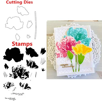 Bahçeden Damga Seti Çiçek Şeffaf Temizle Pullar Ve Ölür Kart Yapımı için DIY Scrapbooking El Sanatları 2021 Yeni Varış