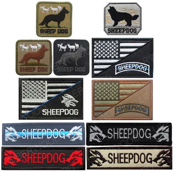 LİBERWOOD Çoban Köpeği ince mavi çizgi Taktik Yama KOYUN KÖPEK / ABD Amerikan Bayrağı Askeri İşlemeli Kanca Döngü Yama