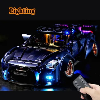 RC LED aydınlatma kiti için 10221 Nissan GT-R araba yarışı yapı taşı tuğla (sadece ışık yok model)