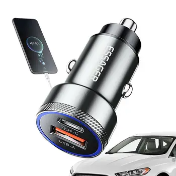 Mini araba şarjı Adaptörü 54W Araç Çakmak USB şarj aleti Hızlı Şarj Çift USB C araba şarjı Cep Telefonları Tabletler İçin Şarj
