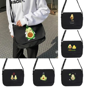 Kadın okul postacı çantası Kadınlar için Omuz Bayanlar Tasarımcı Çanta Avokado Büyük Kapasiteli Rahat Kanvas Omuz Bayan Çantaları